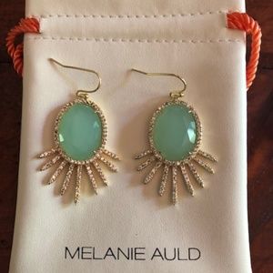 NWT | Melanie Auld Modern Tribal Earrings in Gold Chalcedony